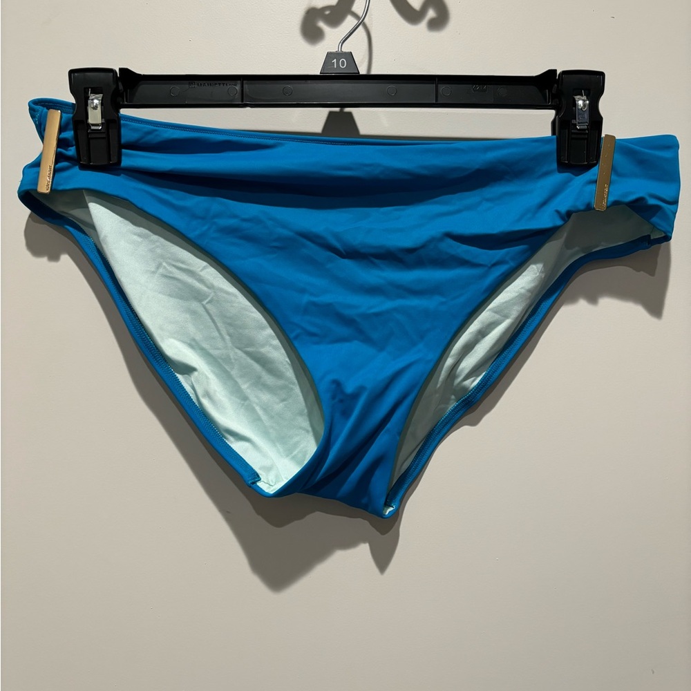 Victoria’s Secret Blue Bikini Bottoms with Gold Accents at Hip
